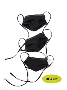 3 Pack Silk Lined Maskini - Black Contrast Stitch