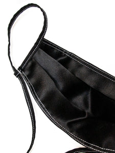 Silk Lined Maskini - Black Contrast Stitch